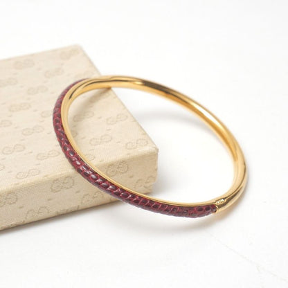 Gucci Bangle GG Bracelet Leather Gold