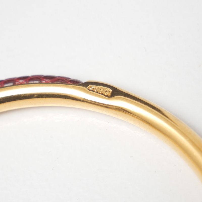 Gucci Bangle GG Bracelet Leather Gold