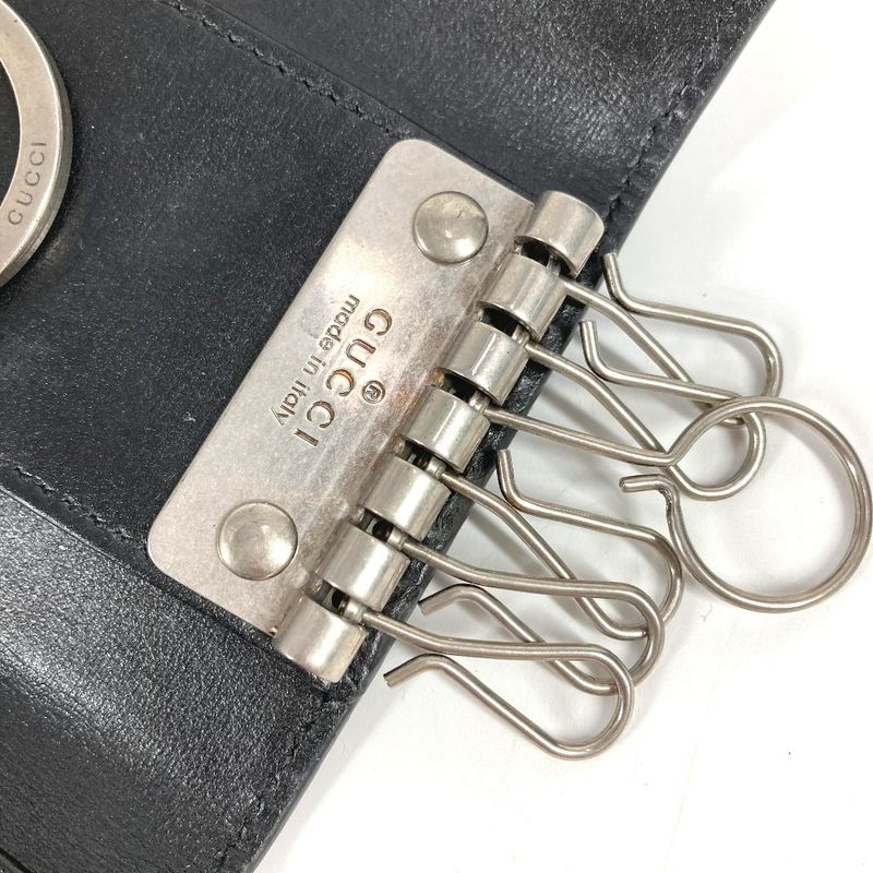 Gucci Key Case GG Logo Leather Black