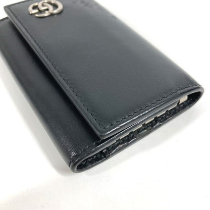 Gucci Key Case GG Logo Leather Black