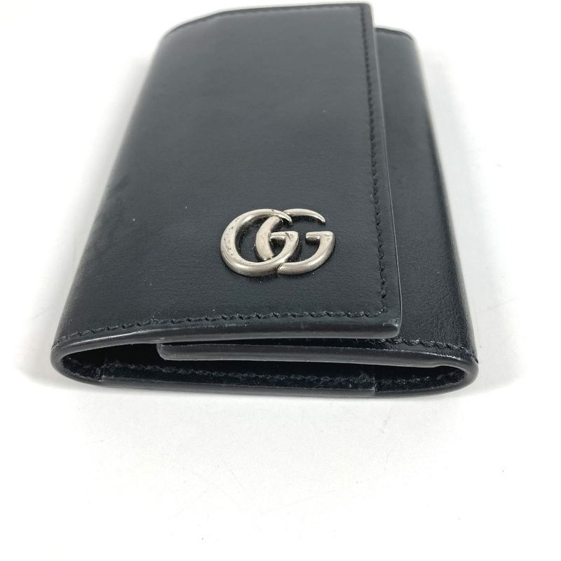Gucci Key Case GG Logo Leather Black