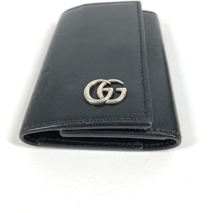 Gucci Key Case GG Logo Leather Black
