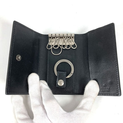 Gucci Key Case GG Logo Leather Black