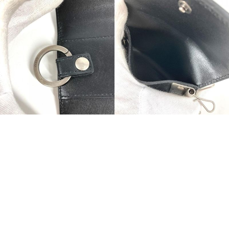Gucci Key Case GG Logo Leather Black