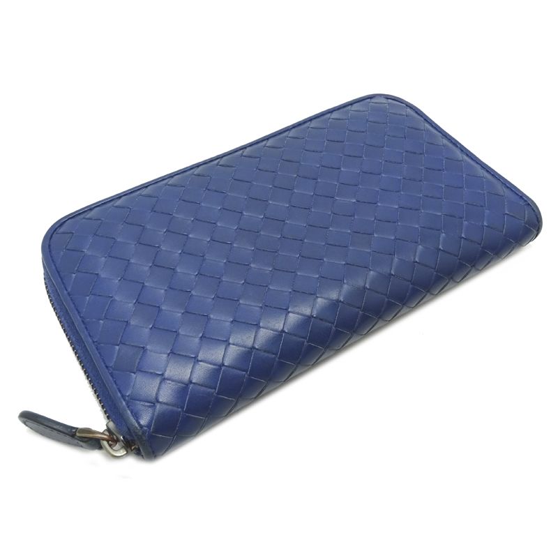 Bottega Veneta Long Wallet Leather Blue