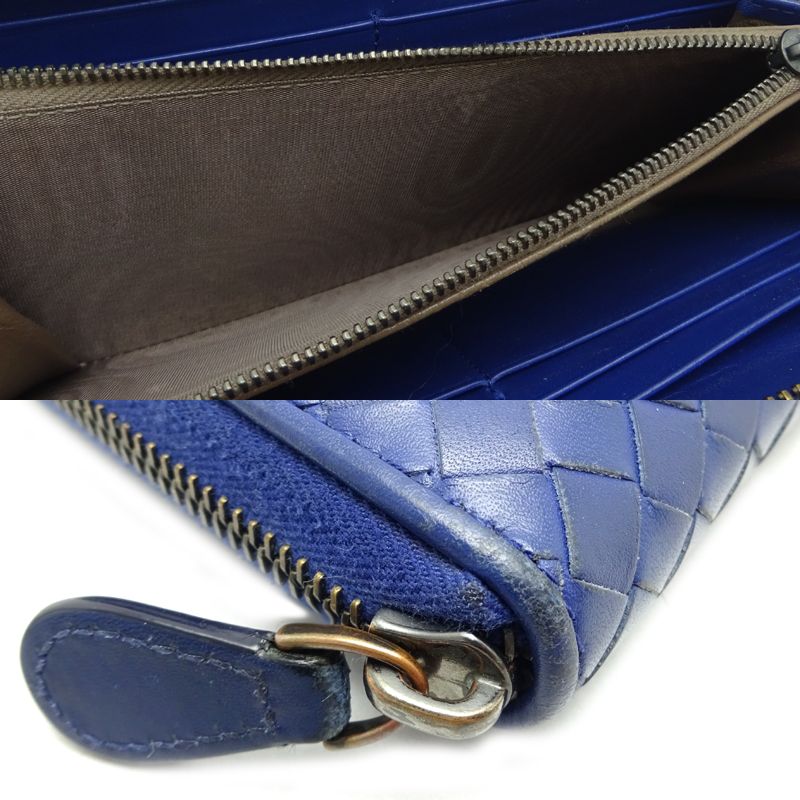 Bottega Veneta Long Wallet Leather Blue