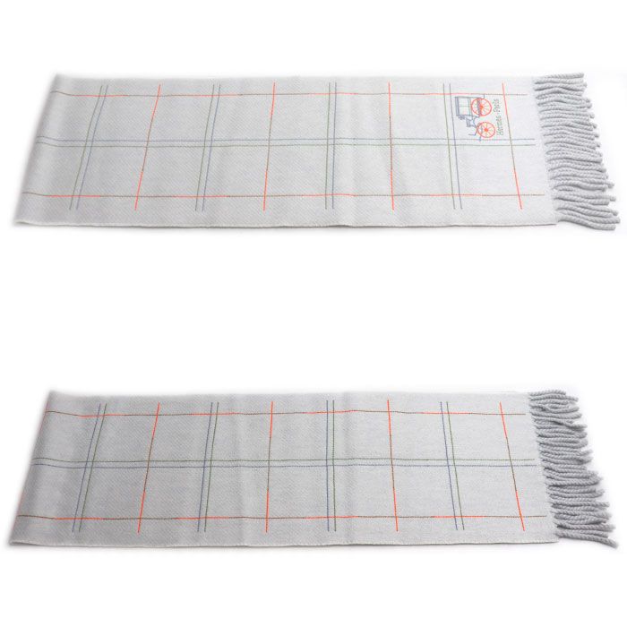 Hermes Grand Brode Berlin Muffler Gray Grid Nord 01 Scarf