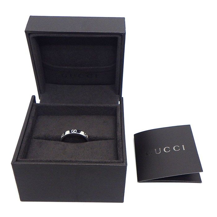 Gucci Ring Icon Slim Interlocking GG Logo 18K White Gold