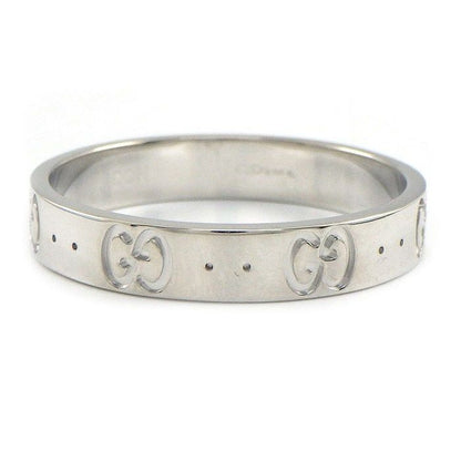 Gucci Ring Icon Slim Interlocking GG Logo 18K White Gold