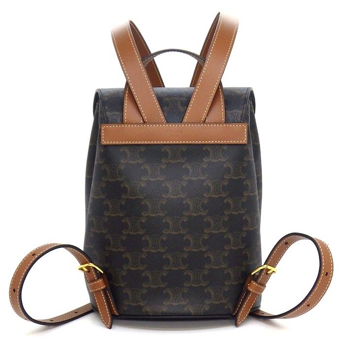 Celine Backpack Bonnie Tan Triomphe Canvas Calfskin