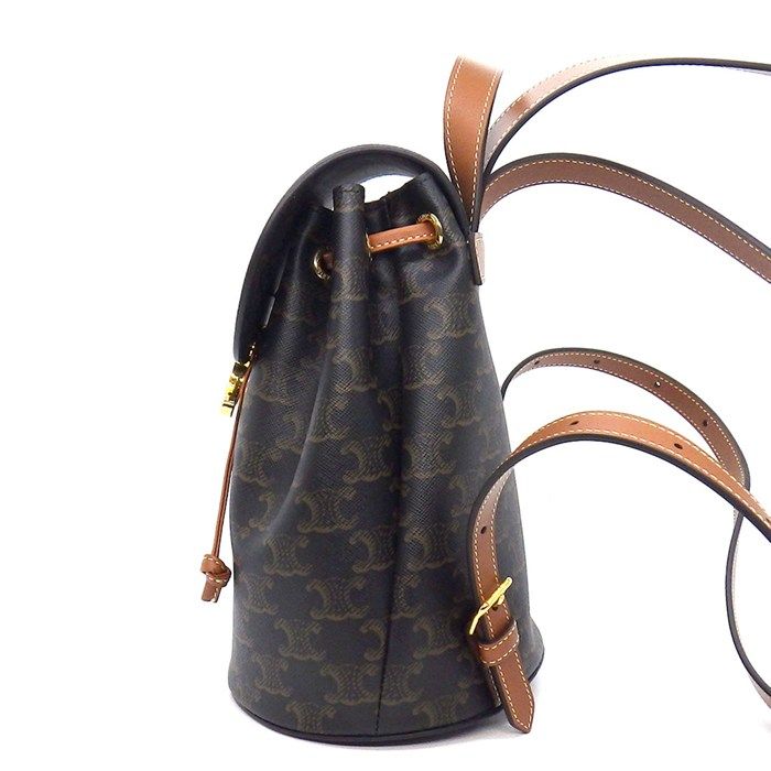 Celine Backpack Bonnie Tan Triomphe Canvas Calfskin