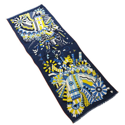 Hermes Large Shawl Cheval de Fit Cashmere Silk Multicolor