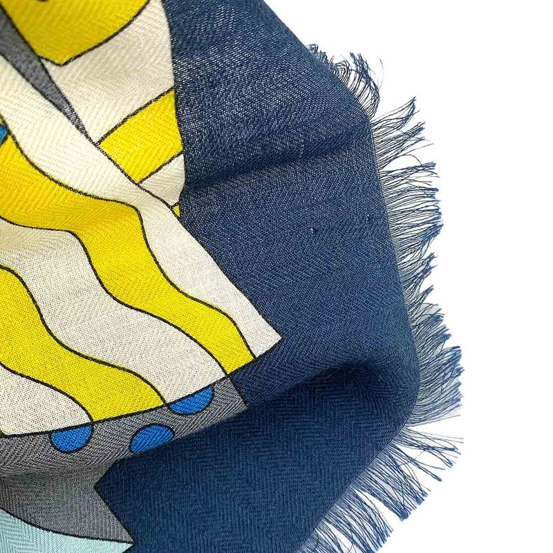 Hermes Large Shawl Cheval de Fit Cashmere Silk Multicolor