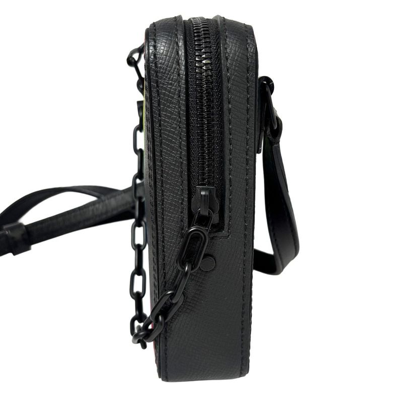 Louis Vuitton Taiga Danube Messenger Bag Pochette Black Rainbow