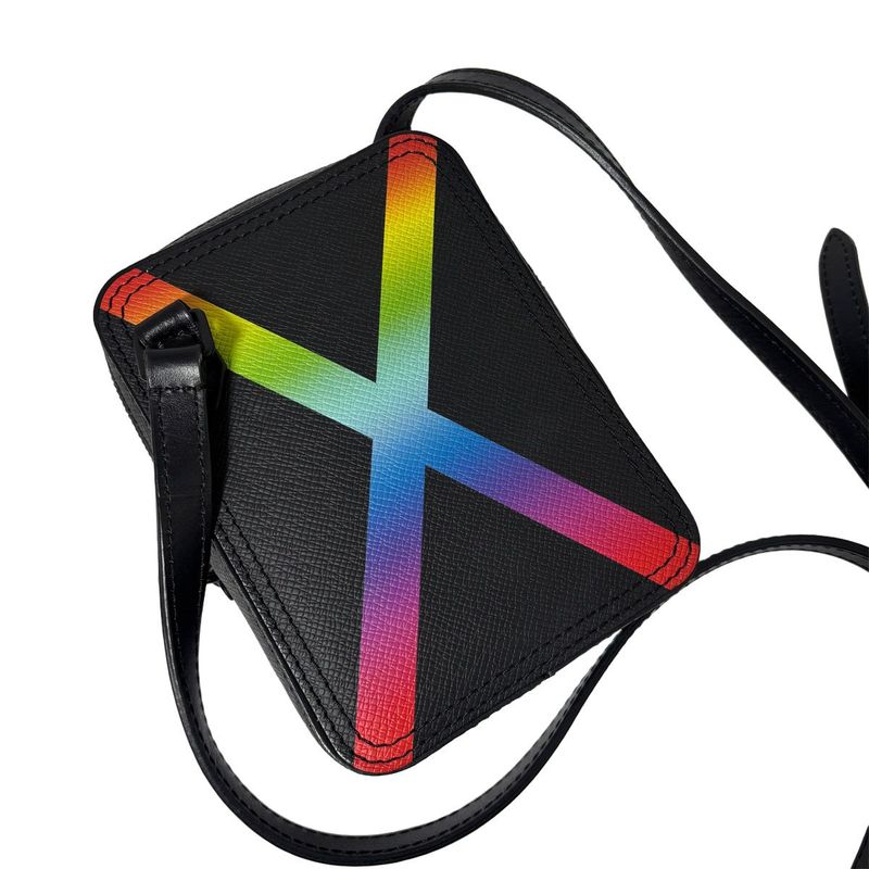 Louis Vuitton Taiga Danube Messenger Bag Pochette Black Rainbow