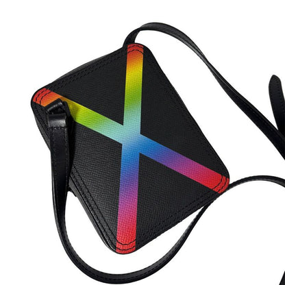 Louis Vuitton Taiga Danube Messenger Bag Pochette Black Rainbow