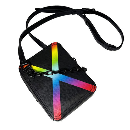 Louis Vuitton Taiga Danube Messenger Bag Pochette Black Rainbow