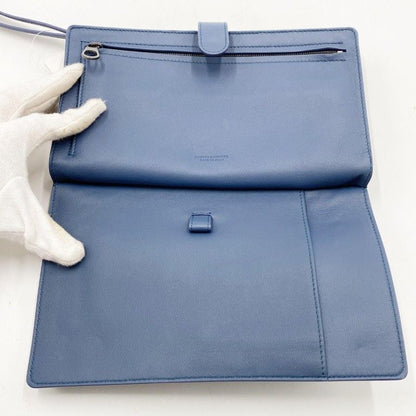 Bottega Veneta Clutch Intrecciato Micro Macro Blue Leather