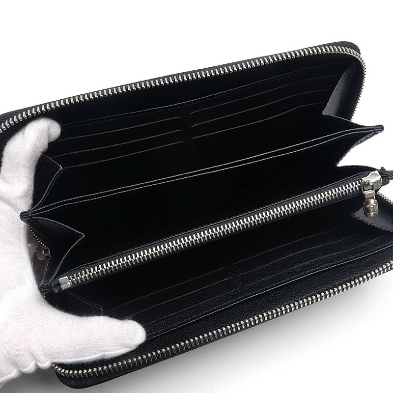 Louis Vuitton Zippy Long Wallet Black Round Zip