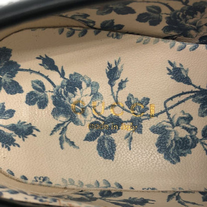 Gucci Leather Bee Embroidery Horsebit Loafers 35.5 Black