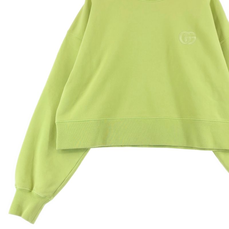 Gucci Embroidered Cotton Jersey Sweatshirt XS Green