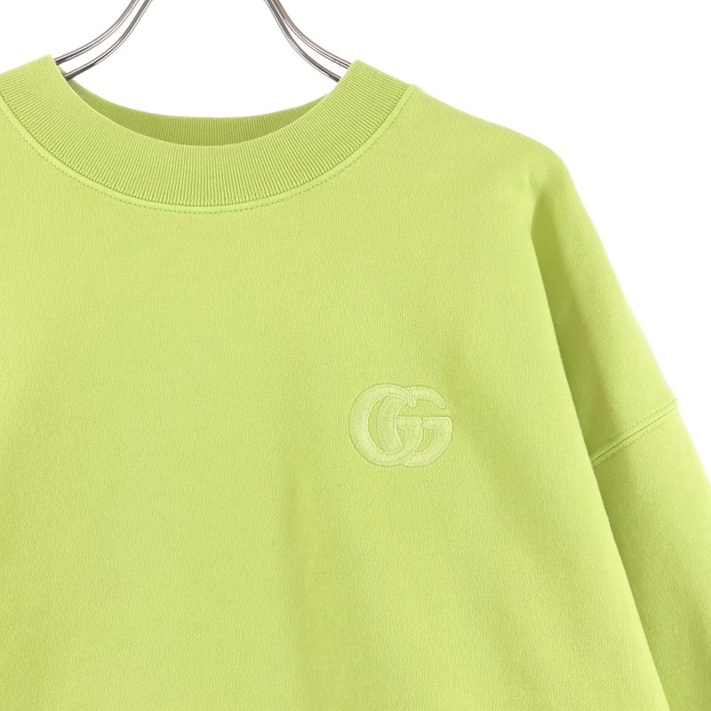 Gucci Embroidered Cotton Jersey Sweatshirt XS Green