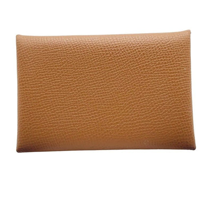 Hermes Card Case Business Card Holder Calvi Gold Epsom