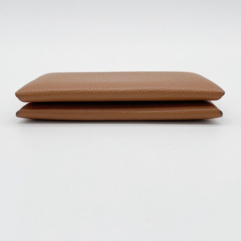 Hermes Card Case Business Card Holder Calvi Gold Epsom