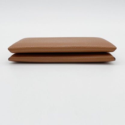 Hermes Card Case Business Card Holder Calvi Gold Epsom