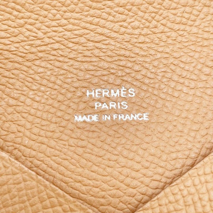 Hermes Card Case Business Card Holder Calvi Gold Epsom