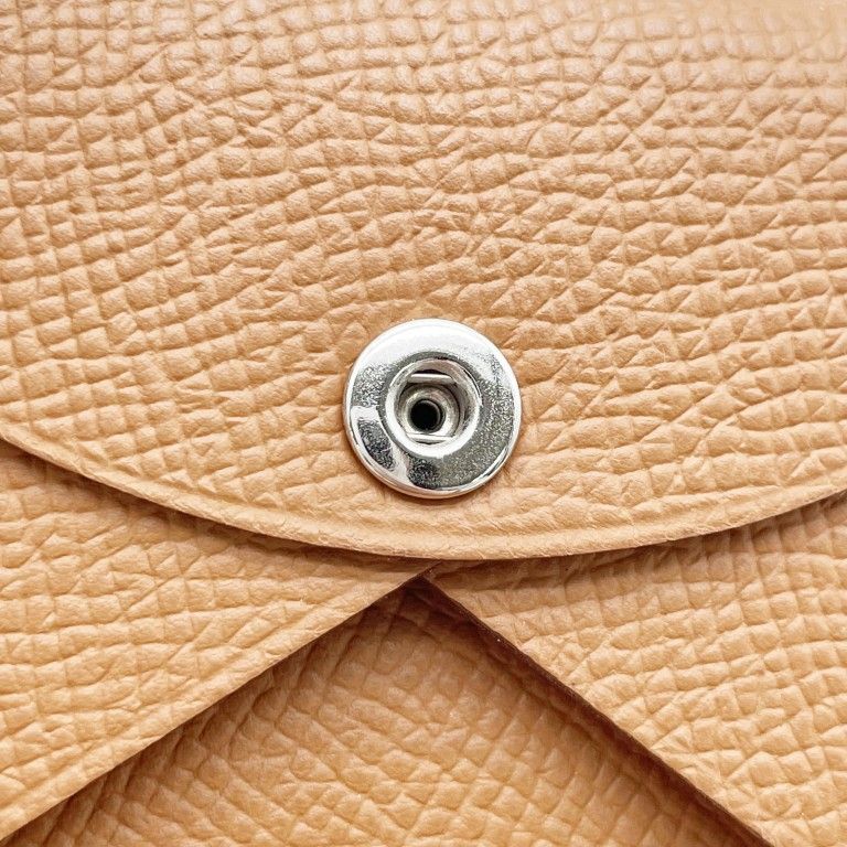 Hermes Card Case Business Card Holder Calvi Gold Epsom