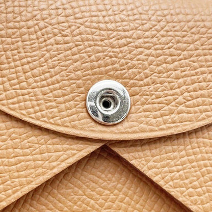 Hermes Card Case Business Card Holder Calvi Gold Epsom