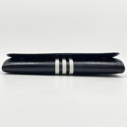 Balenciaga Wallet Strap Wallet Black White Leather Adidas