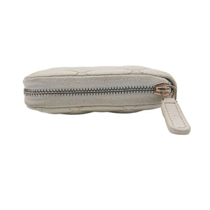 Chanel Zip Around Quilted Caviar Leather White