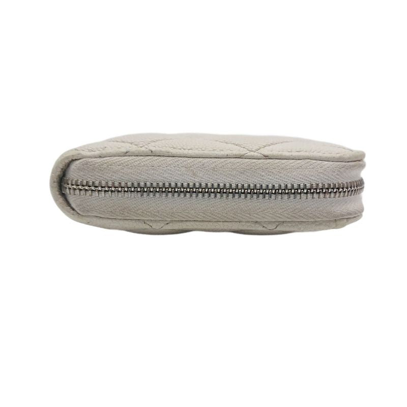 Chanel Zip Around Quilted Caviar Leather White
