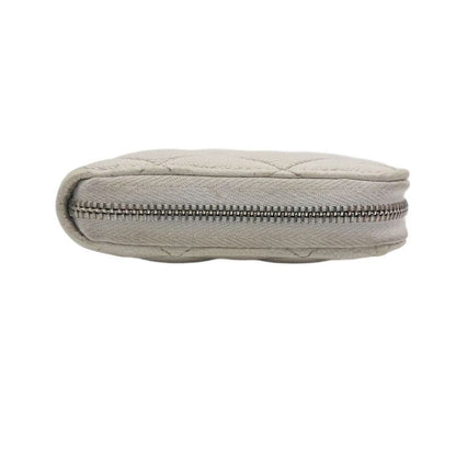 Chanel Zip Around Quilted Caviar Leather White