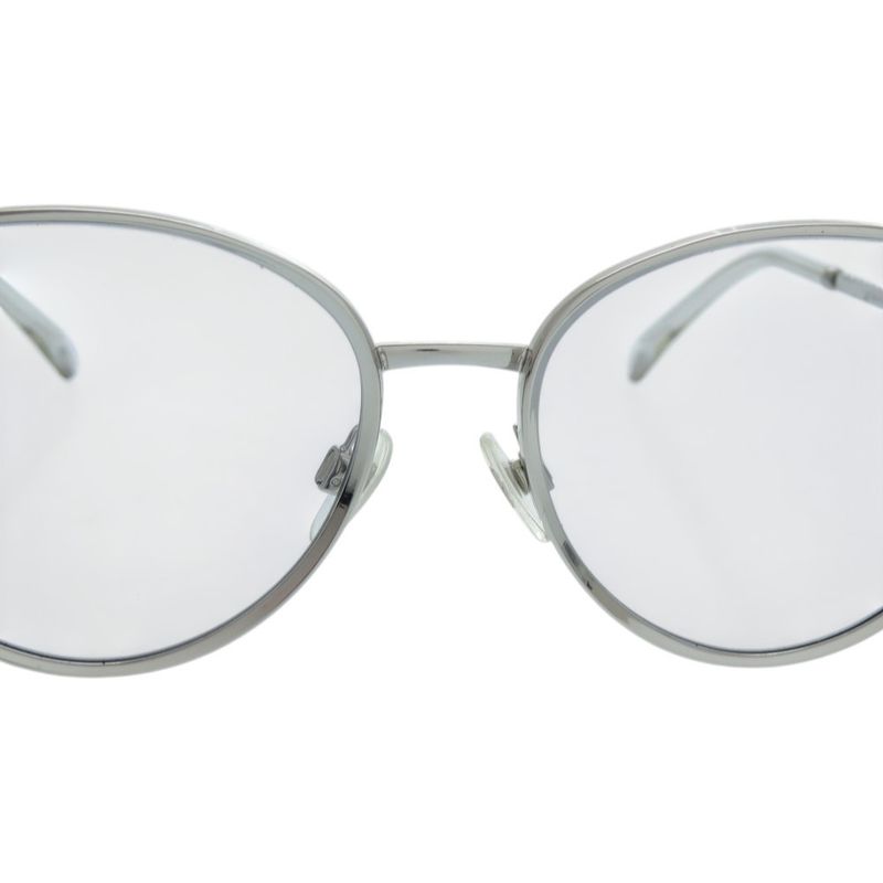 Chanel S Plastic Metal Blue Silver Sunglasses