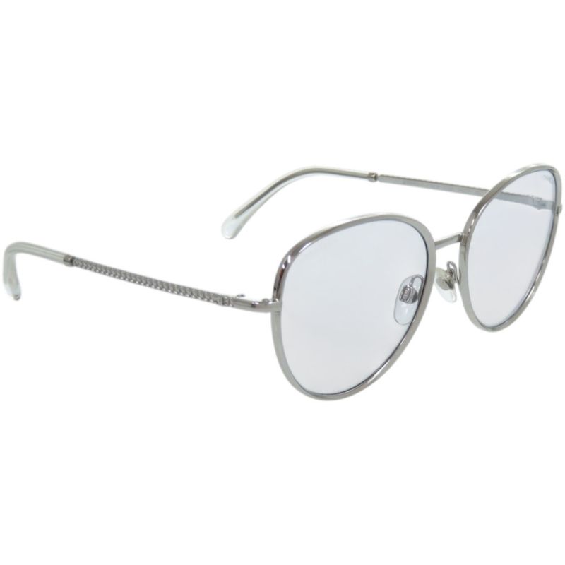 Chanel S Plastic Metal Blue Silver Sunglasses