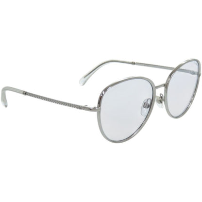 Chanel S Plastic Metal Blue Silver Sunglasses