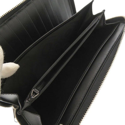 Gucci Zip Around Organizer GG Embossed Leather Black Long Wallet
