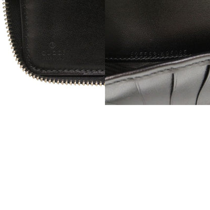 Gucci Zip Around Organizer GG Embossed Leather Black Long Wallet