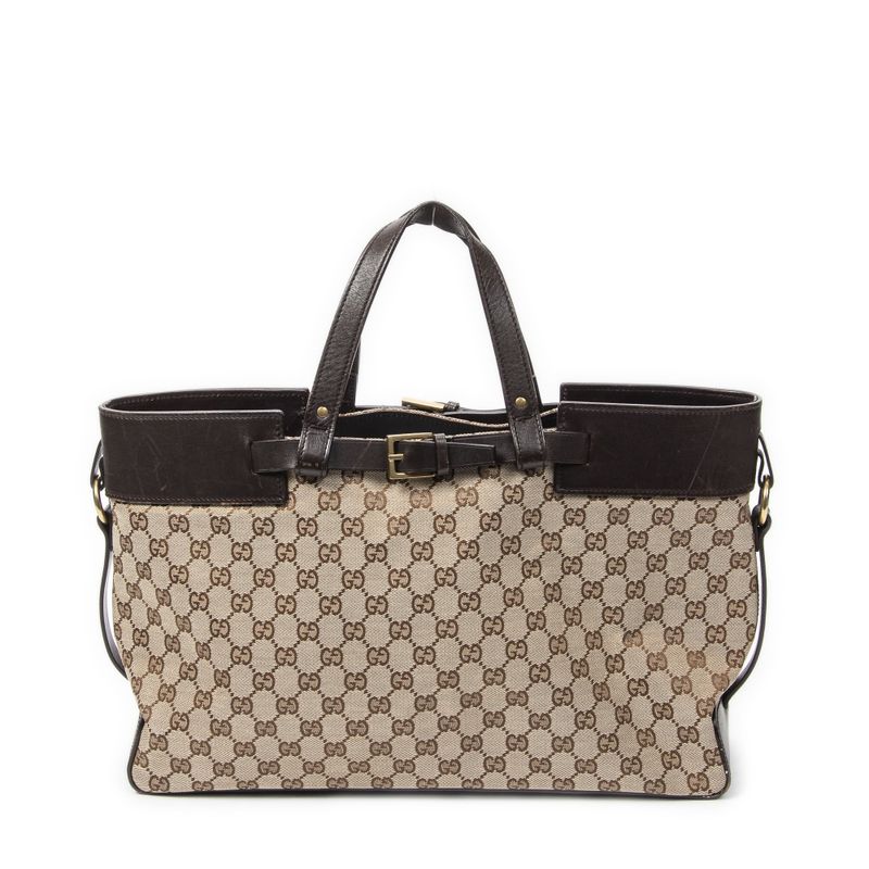 Gucci Eclipse Tote Beige Brown GG Canvas