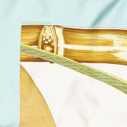 Hermes Skirt Lid Green Ivory 100% Twill Silk