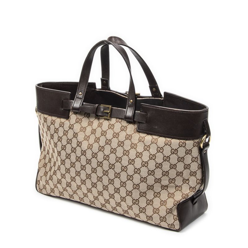 Gucci Eclipse Tote Beige Brown GG Canvas