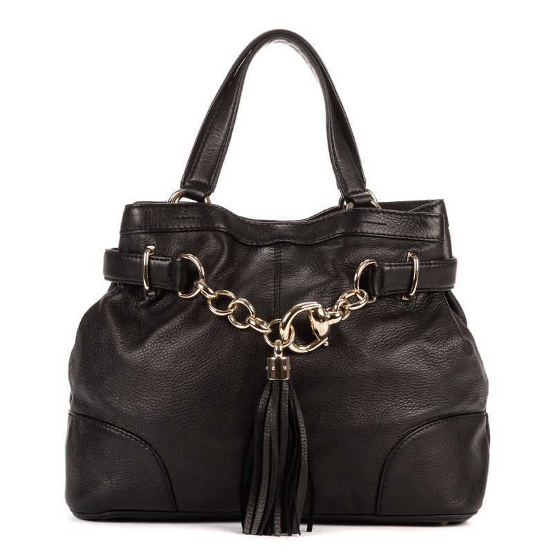 Gucci Horsebit Sienna Tote Black Calfskin Leather