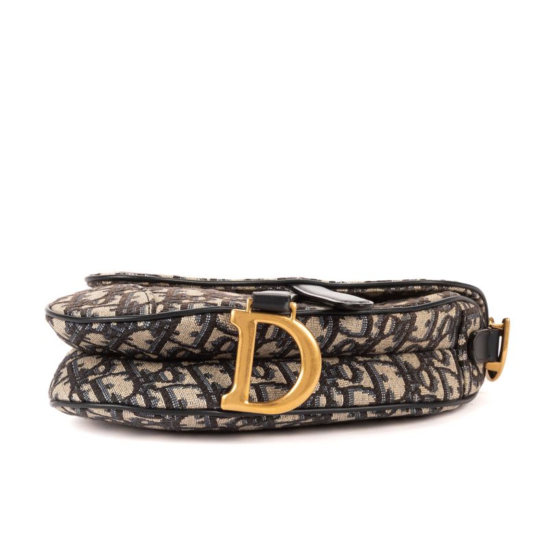 Dior Blue Canvas Bree Kusaddle Navy