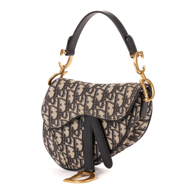 Dior Blue Canvas Bree Kusaddle Navy