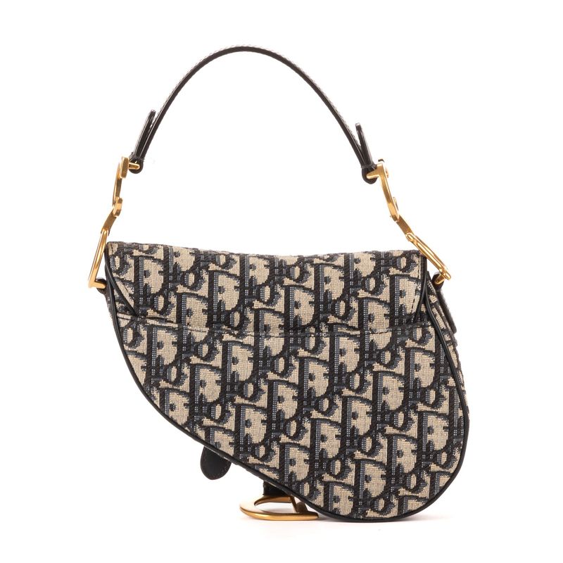 Dior Blue Canvas Bree Kusaddle Navy