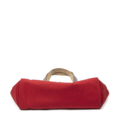 Hermes Herbag Cabas Red Brown Toile Offiche AB