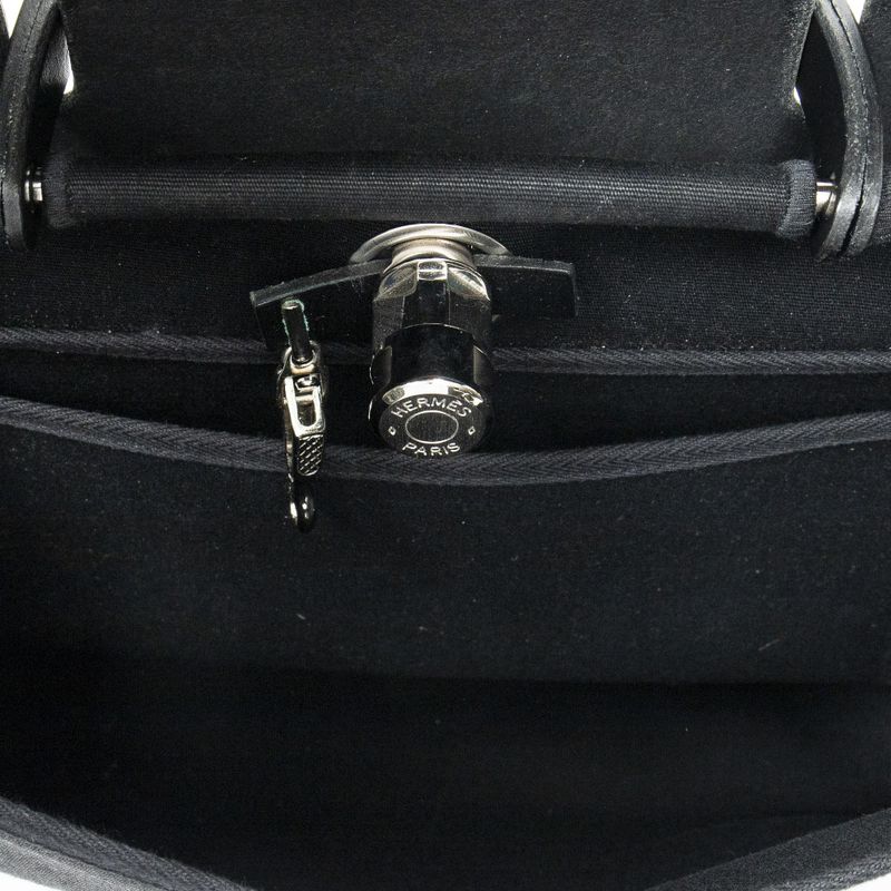 Hermes Herbag 2 in 1 Black Toile Offiche